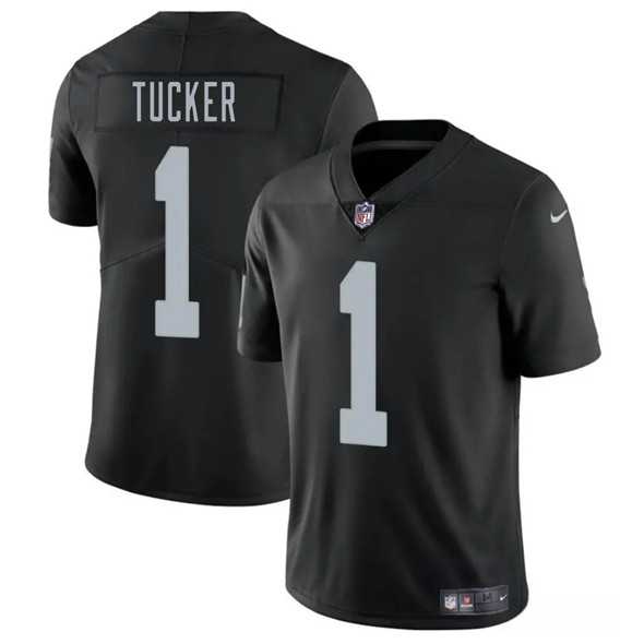 Men & Women & Youth Las Vegas Raiders #1 Tre Tucker Black 2025 Vapor Stitched Jersey
